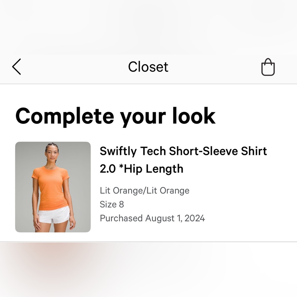 Lululemon Swiftly Lit Orange Short Sleeve - Picture 5 of 5